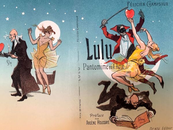 Lulu Pantomime - Art by Cheret (1887) 14"X15.25" French Book Cover LB - Image 4
