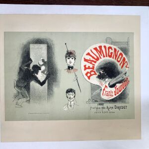 Beaumignon  - Art by Cheret (1886) 11"X12.5" French Book Cover LB