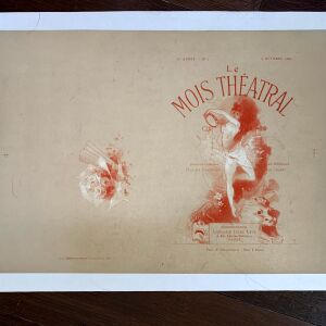 Mois Theatral - Art by Cheret (1886) 10.5"X14.5" French Book Cover LB