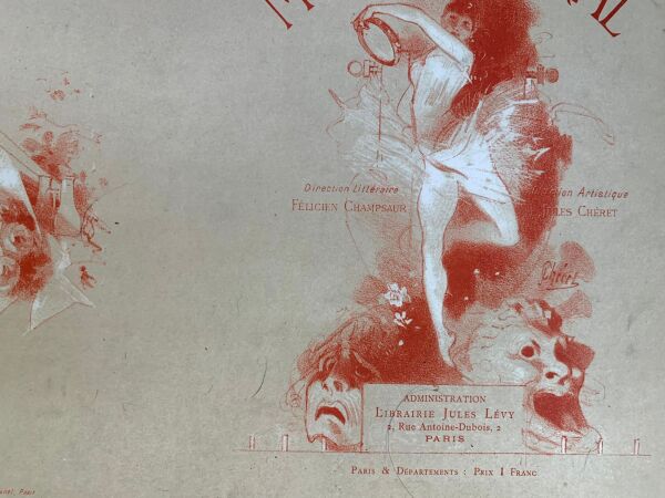 Mois Theatral - Art by Cheret (1886) 10.5"X14.5" French Book Cover LB - Image 3