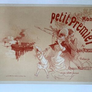 Mon Petit Premiere - Art by Cheret (1887) 8.5"X12.25" French Book Cover LB