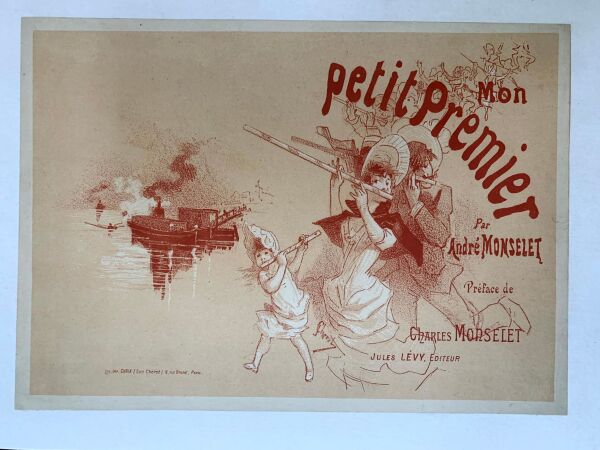 Mon Petit Premiere - Art by Cheret (1887) 8.5"X12.25" French Book Cover LB