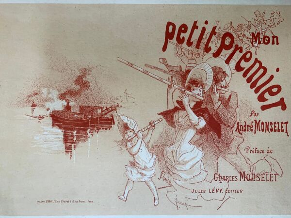 Mon Petit Premiere - Art by Cheret (1887) 8.5"X12.25" French Book Cover LB - Image 2