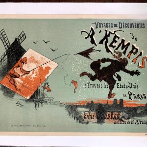 R. Kempis - Art by Cheret (1886) 8.5"X12" French Book Cover LB