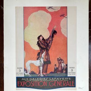 Exposition Generale - Art by Domergue (1922) 10.25"X14.5" French Advertising Poster LB