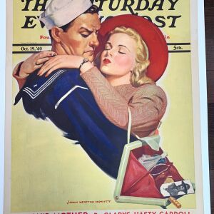 WW2 Saturday Evening Post - Art John Newton Howitt (1940) 22X28 Newstand Poster LB