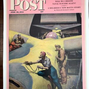 WW2 Saturday Evening Post - Art Robert Riggs (1944) 22"X28" Newstand Poster LB