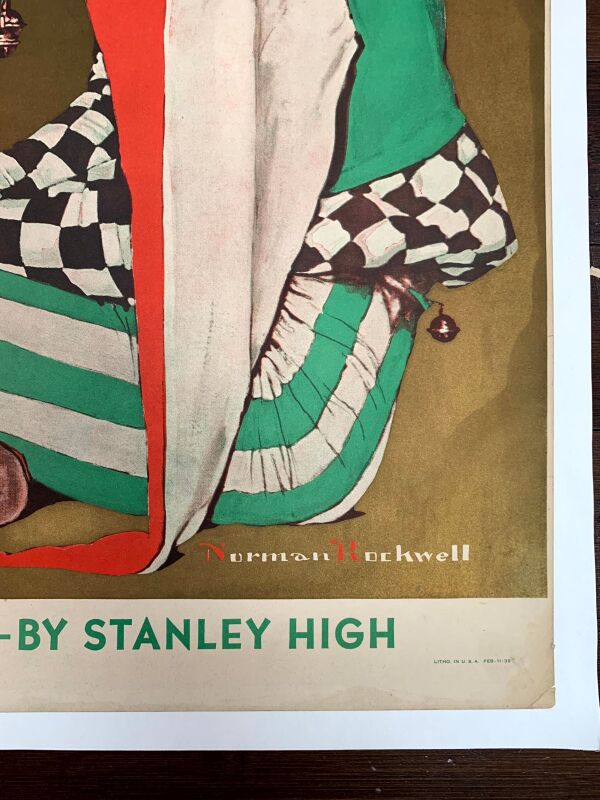 Saturday Evening Post - Art Norman Rockwell (1939) 22"X28" Newstand Poster LB - Image 3