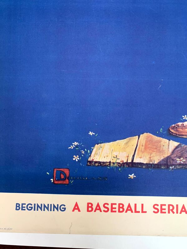 Saturday Evening Post - Baseball Art by Douglass Crockwell (1940) 22"X28" Newstand Poster LB - Image 2