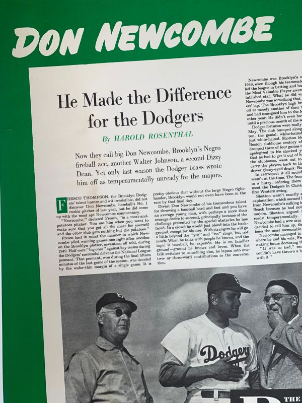 Saturday Evening Post  - Baseball Art by Don Newcombe (1950) 22"X28" Newstand Poster LB - Image 3