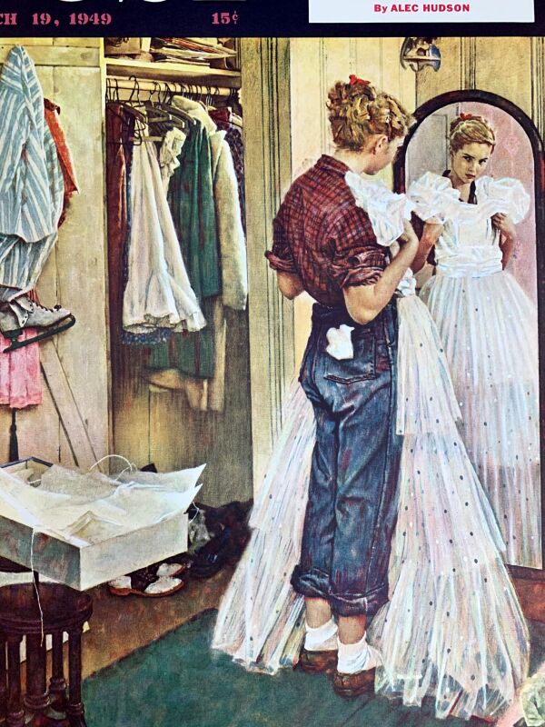 Saturday Evening Post - Art by Norman Rockwell (1949) 22"X28" Newstand Poster LB - Image 3