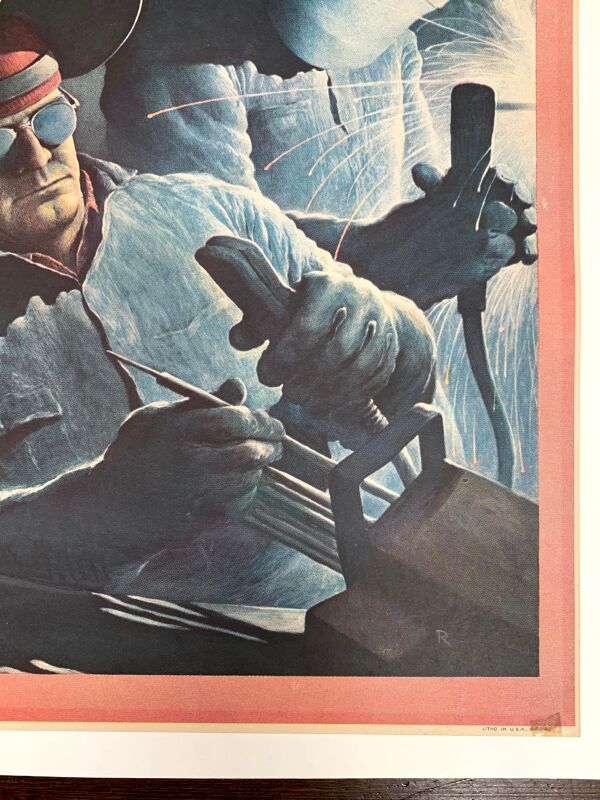 WW2 Saturday Evening Post - Art Robert Riggs (1943) 22"X28" Newstand Poster LB - Image 2