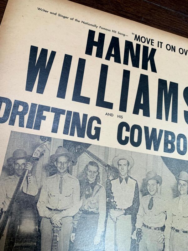 Hank Williams & The Drifting Cowboys (1949) 11"X17" Music Concert Poster - Image 5