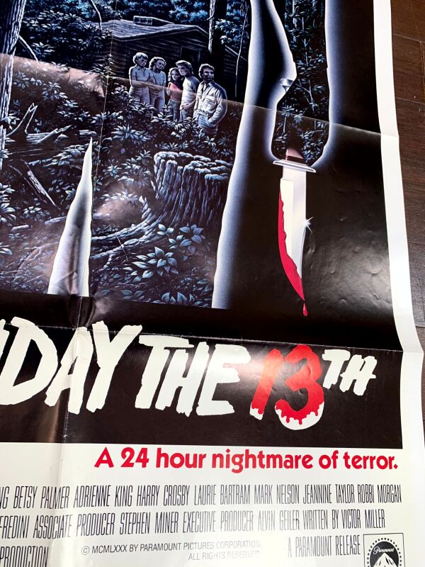 Friday The 13th - Pristine Cond. (1980) US One Sheet Movie Poster - Image 3