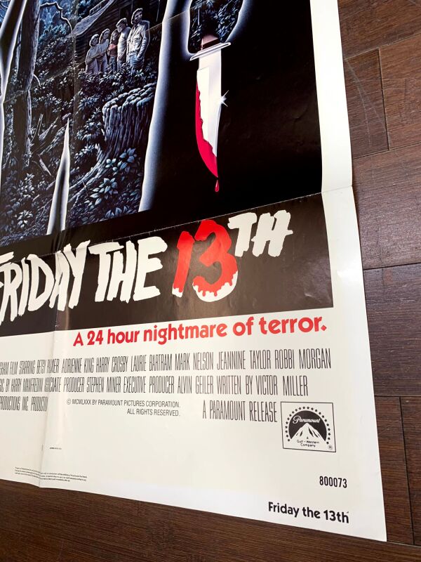 Friday The 13th - Pristine Cond. (1980) US One Sheet Movie Poster - Image 4