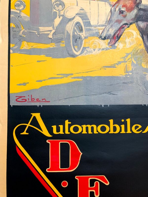 D.F.P Automobiles (1910) 31.5"X46.25" French Advertising Poster LB - Image 4