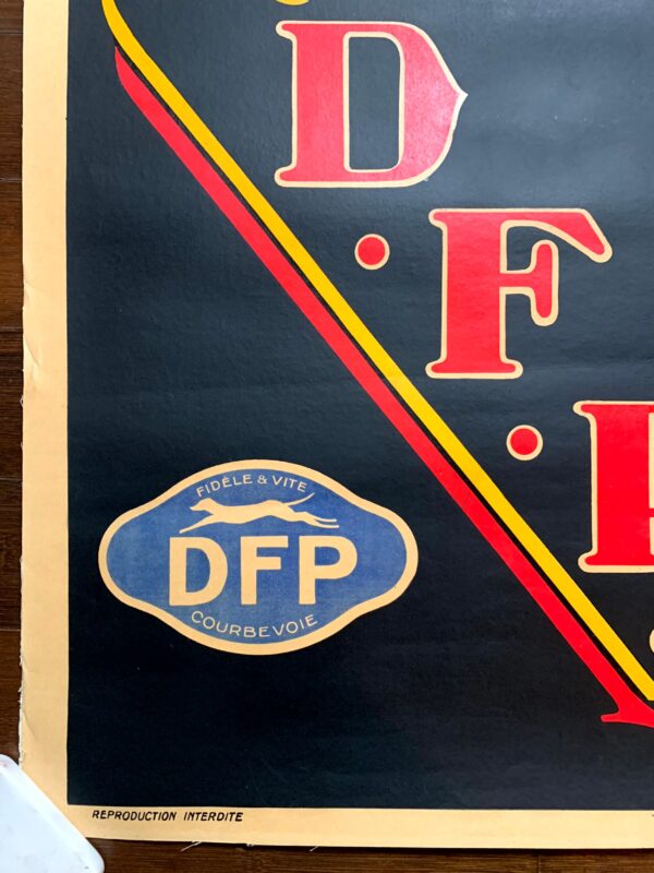 D.F.P Automobiles (1910) 31.5"X46.25" French Advertising Poster LB - Image 5