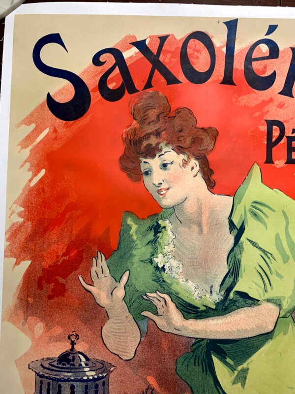 Saxoleine Petrole de Surete - Art by Cheret (1900) 33"X47.5" French Advertising Poster LB - Image 4
