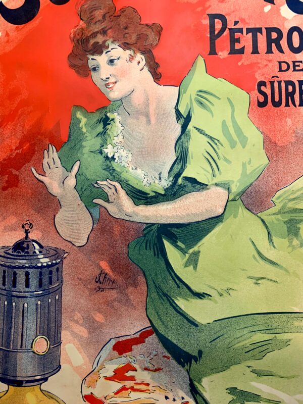Saxoleine Petrole de Surete - Art by Cheret (1900) 33"X47.5" French Advertising Poster LB - Image 7