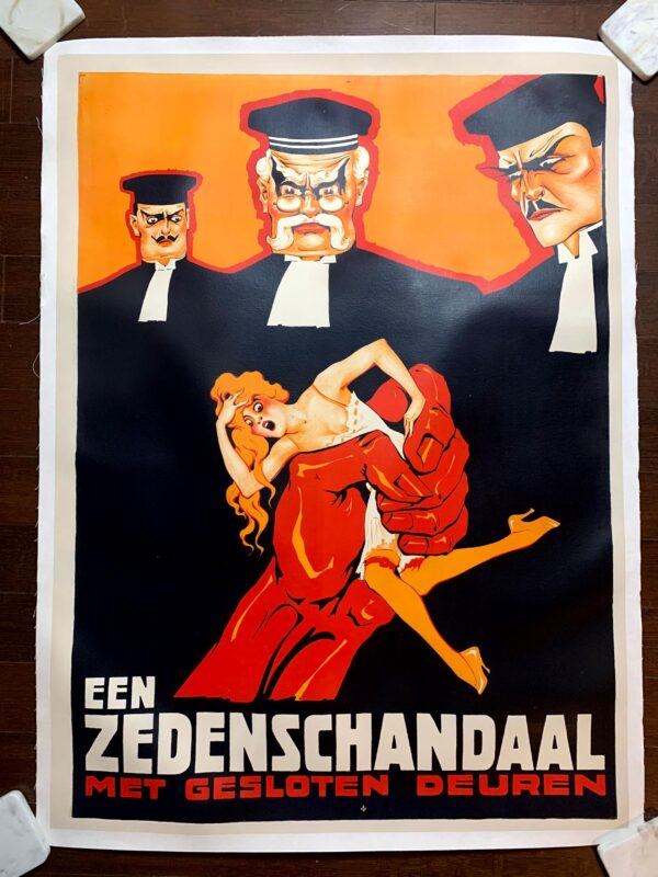 Een Zedenschandaal - Art by Jan Kotting (1920) 31.5"X43" Dutch Movie Poster LB