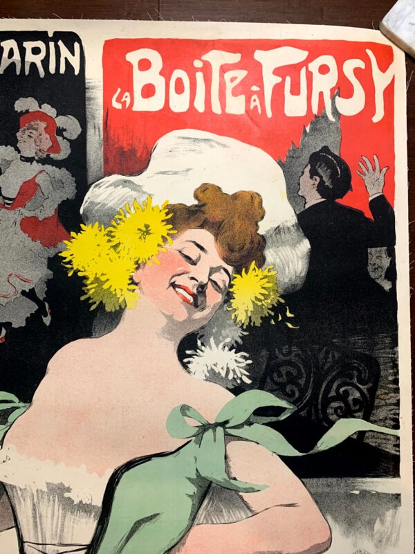 Treteau de Tabarin la Boite a Fursy - Art by Grun (1901) 34.25"X46.5" French Advertising Poster LB - Image 2