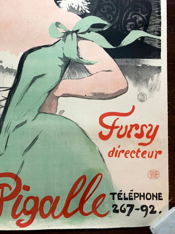 Treteau de Tabarin la Boite a Fursy - Art by Grun (1901) 34.25"X46.5" French Advertising Poster LB - Image 5