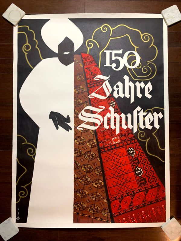 150 Jahre Schufter Pierre - Art by Gauchat  (1945) 35.5"X50" Swiss Advertising Poster LB