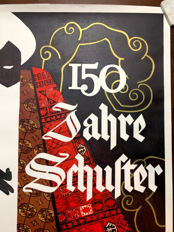 150 Jahre Schufter Pierre - Art by Gauchat  (1945) 35.5"X50" Swiss Advertising Poster LB - Image 2