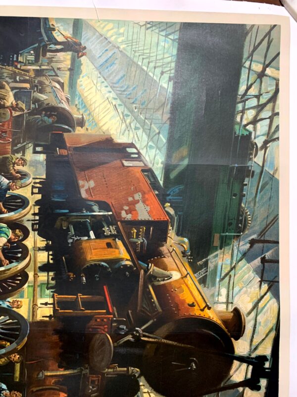 The Engine is Wheeled - Art by Terence Cuneo (1949) 39.5"X49" UK Travel Poster LB - Image 2