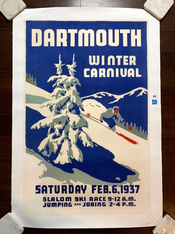 Dartmouth Winter Carnival - Art by Ted Hunter (1937) 22"X34" Swiss Travel Poster LB