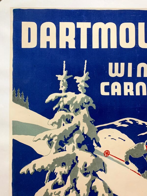 Dartmouth Winter Carnival - Art by Ted Hunter (1937) 22"X34" Swiss Travel Poster LB - Image 2