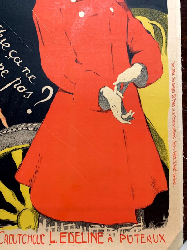 Pneu Ferres Gallus - Art by Grun (1900) 15.5"X23.5" French Advertising Poster LB - Image 4
