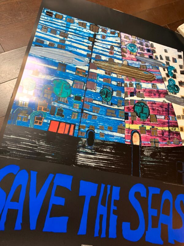 Save the Seas - Art by Friedensreich Hundertwasser (1982) 23.5"X33" US Poster - Image 3