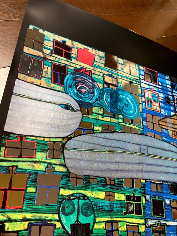 Save the Whales - Art by Friedensreich Hundertwasser (1982) 23.5"X33" US Poster- Signed - Image 2