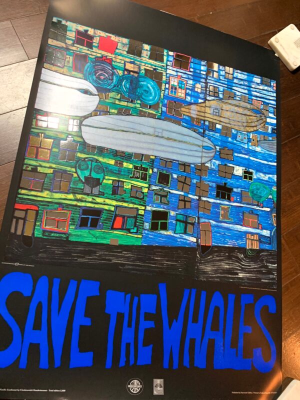 Save the Whales - Art by Friedensreich Hundertwasser (1982) 23.5"X33" US Poster- Signed - Image 5