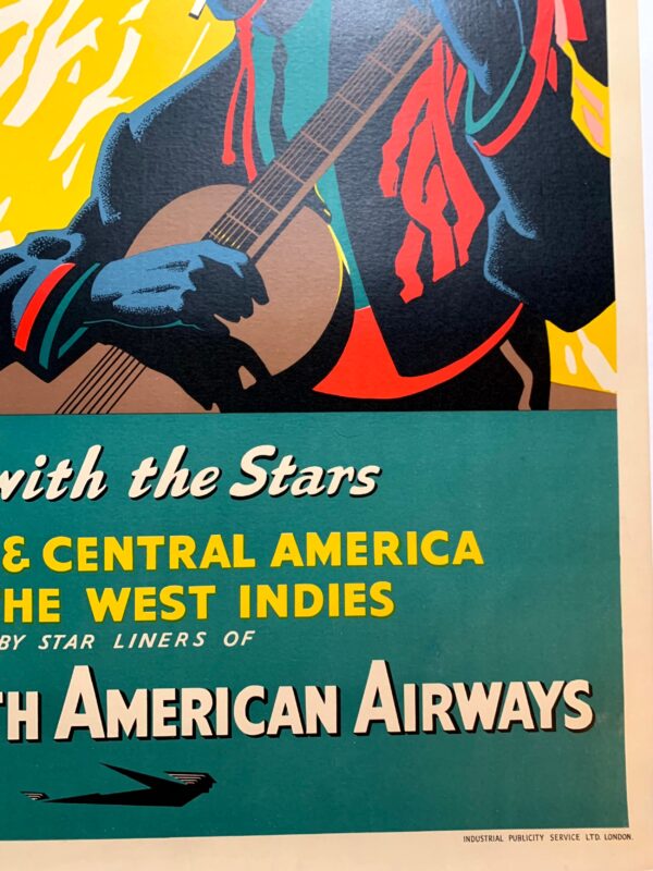 Fly With the Stars  - British South American Airways (1947) 25"X40.25" UK Travel Poster LB - Image 4