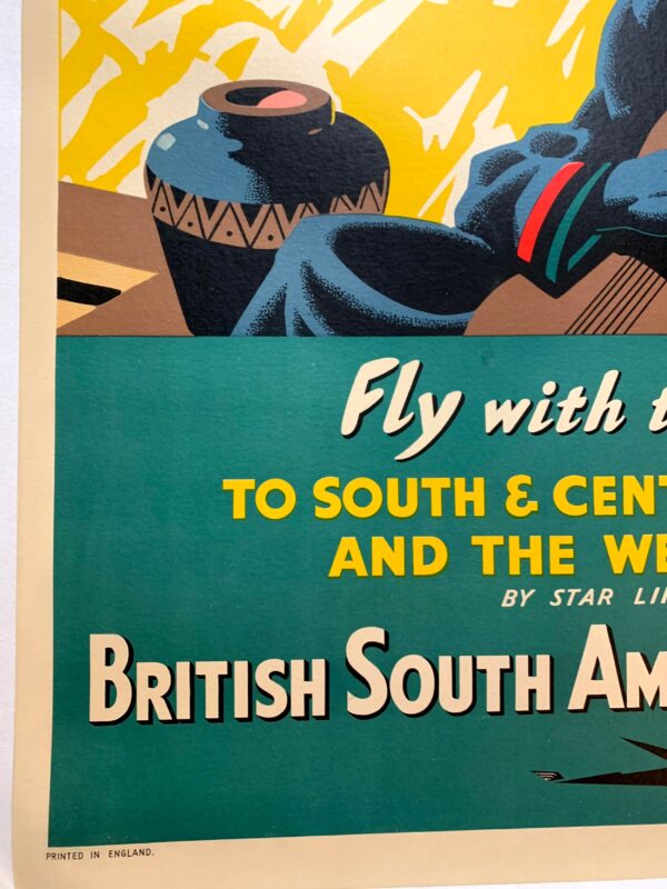 Fly With the Stars  - British South American Airways (1947) 25"X40.25" UK Travel Poster LB - Image 5