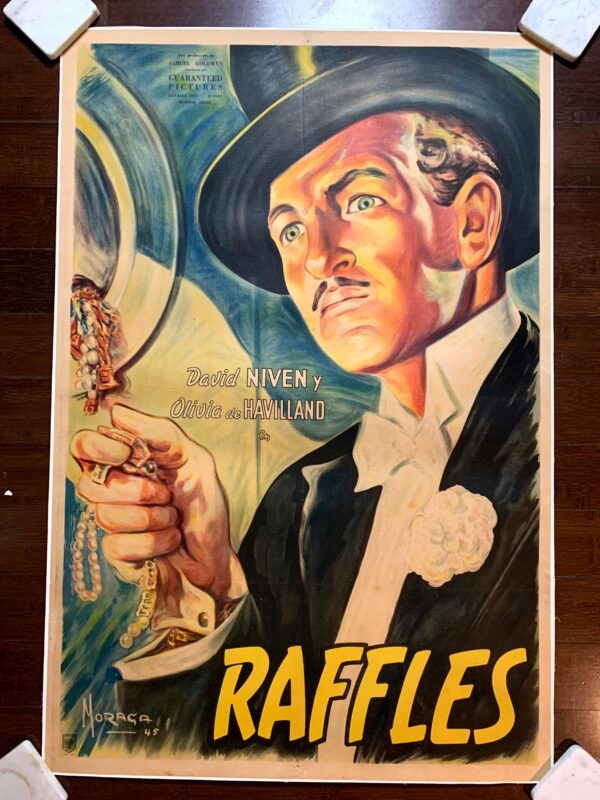 Raffles - Art by Moraga (1939) 29"X43" Argentinian Movie Poster LB