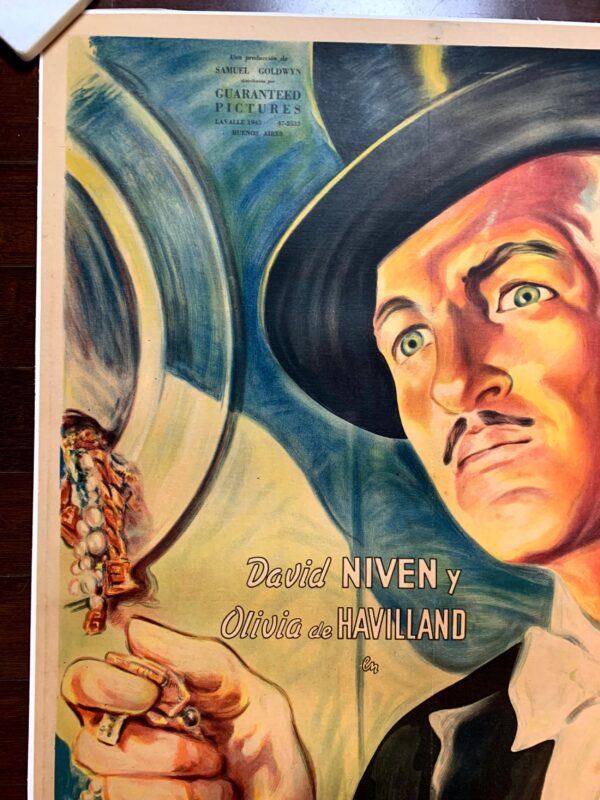 Raffles - Art by Moraga (1939) 29"X43" Argentinian Movie Poster LB - Image 3