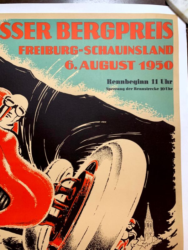 Grosser Bergpreis Freiburg - Art by Kienast Eugen (1950) 23.25"X33" German Advertising Poster LB - Image 3