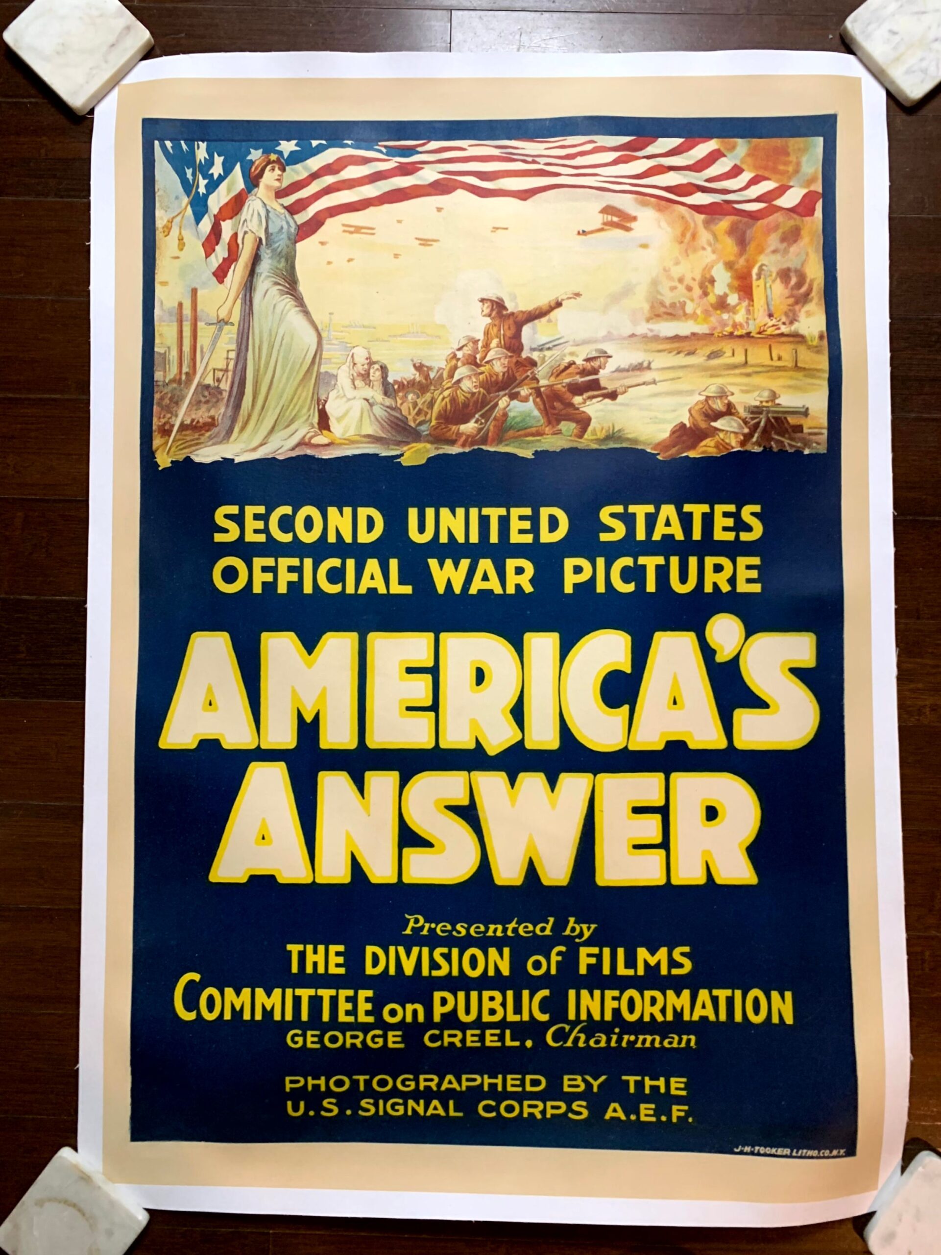 America's Answer (1919) 27.75"X40" US WWI Movie Poster LB