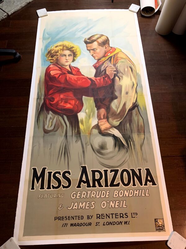Miss Arizona - Rare Western (1919) UK Three Sheet Movie Poster LB