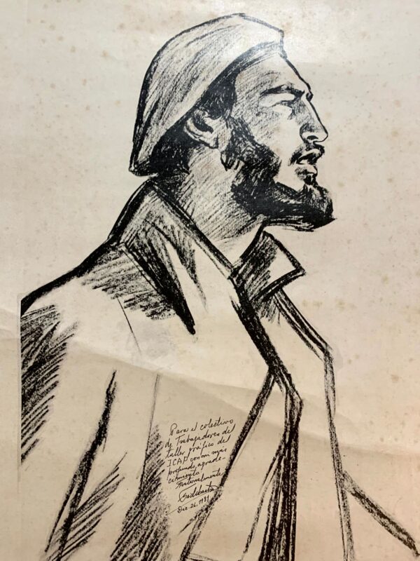 Castro Artist Rendering  - Signed by Fidel Castro (1981) 18.75"X24.75" Cuban Poster - Image 4