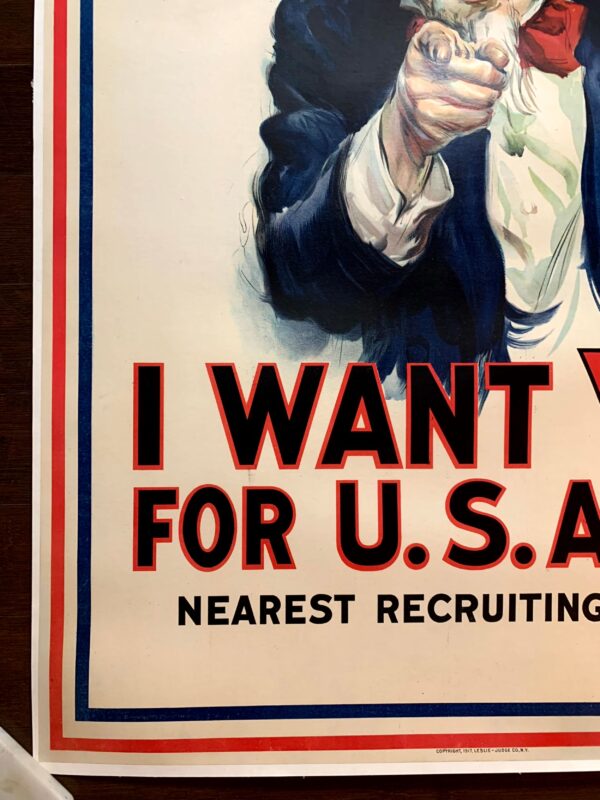 I Want You! - Art by James Montogomery Flagg (1943) 30"X40 US WWII Poster LB - Image 3