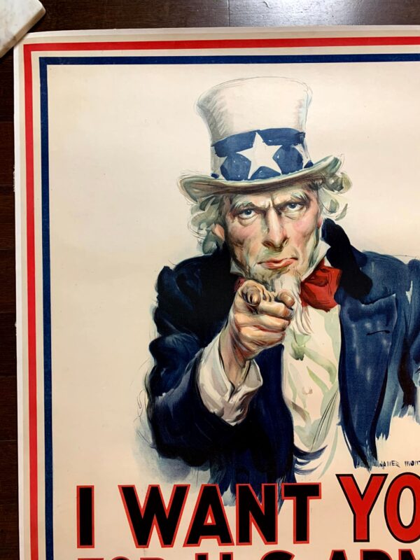I Want You! - Art by James Montogomery Flagg (1943) 30"X40 US WWII Poster LB - Image 4