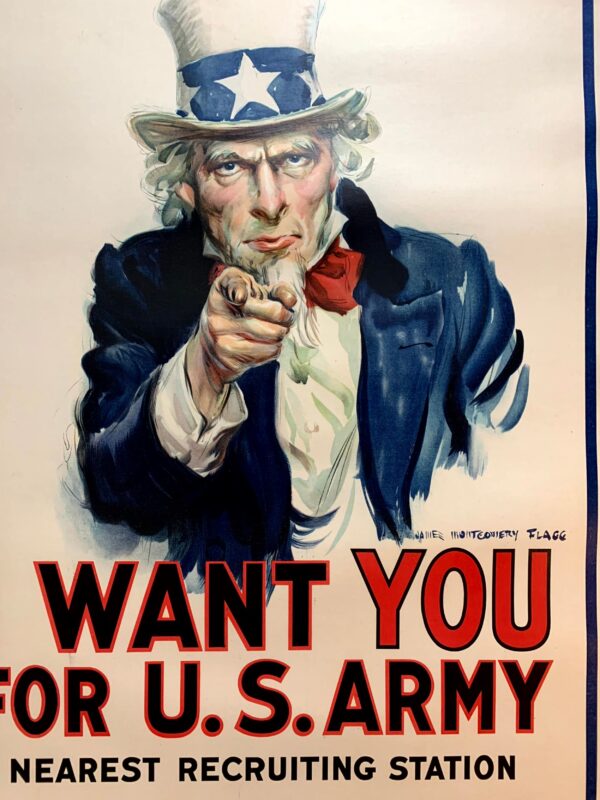 I Want You! - Art by James Montogomery Flagg (1943) 30"X40 US WWII Poster LB - Image 6