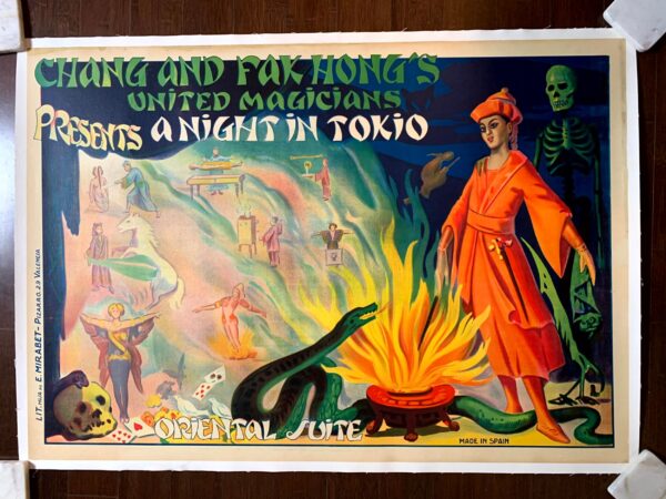Chang and Fak Hong's Presents A Night in Tokio (1933) 17.5"X25" UK Magic Poster LB