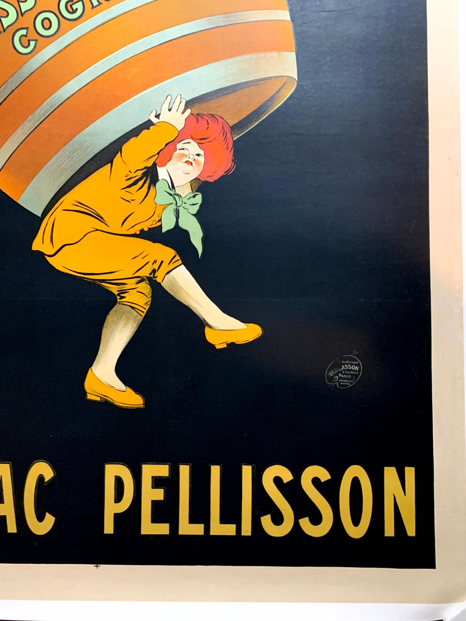Cognac Pellisson - Art by Cappiello (1920) 46.5"X63" French Advertising Poster LB - Image 3