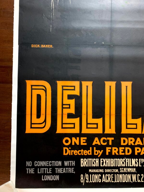 Delilah - Grand Guignol Series (1921) UK Three Sheet Movie Poster LB - Image 2
