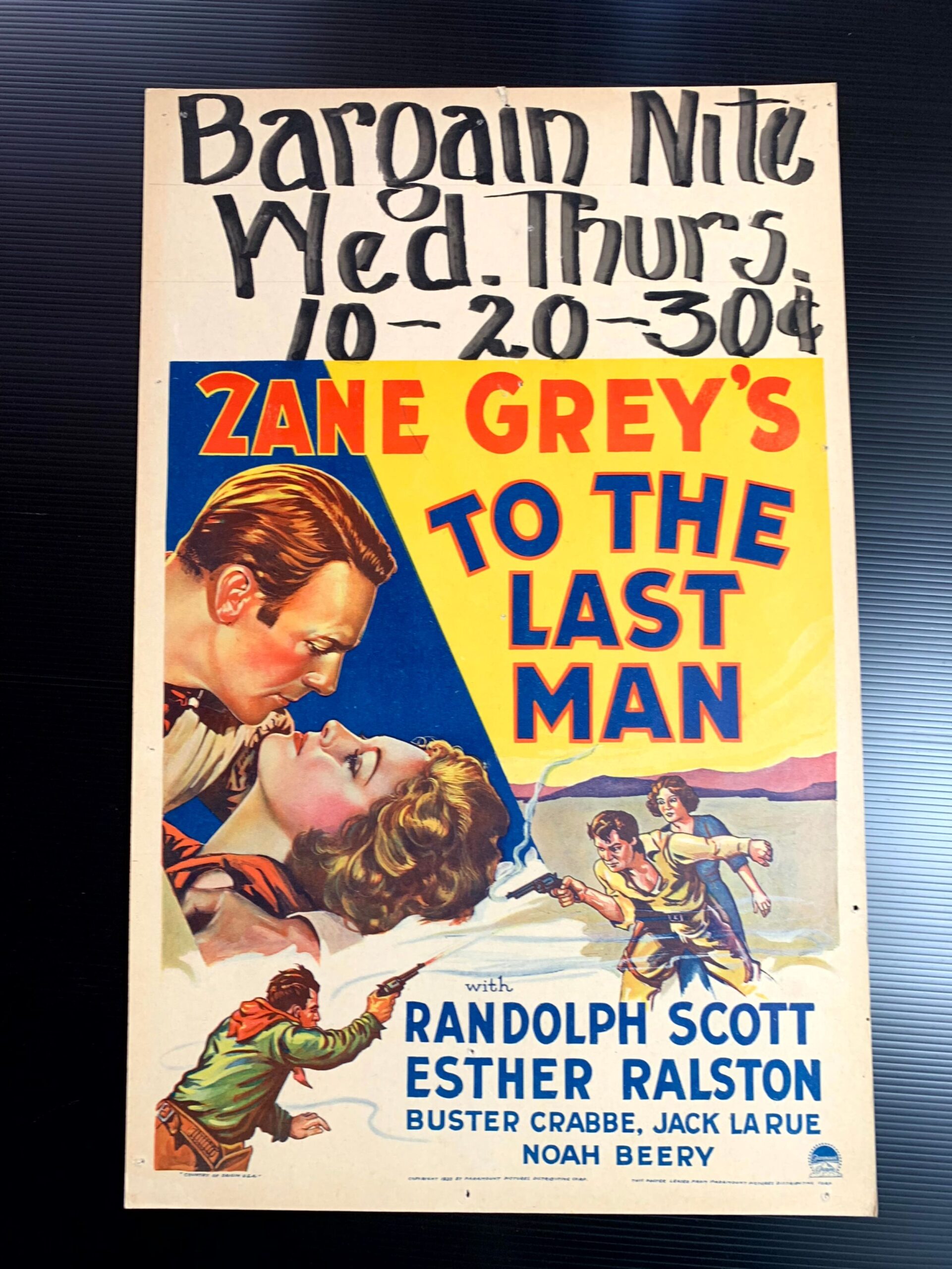 To the Last Man (1933) US Window Card Movie Poster